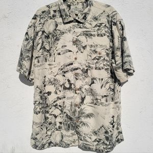 Island Shores Silk Button Up Shirt Size XL